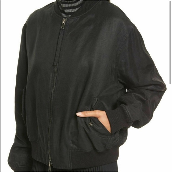 Vince Linen Ribbed Bomber - Picture 2 of 6